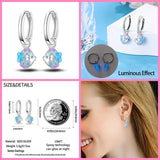 Rose Heart Drop Earrings 925 Silver Women Jewelry Anniversary Gift