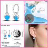 Rose Heart Drop Earrings 925 Silver Women Jewelry Anniversary Gift
