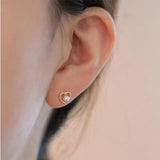 925 Silver Plated Love Pearl Earrings For Women Party Jewelry Gift