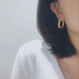 Copper Square Hoop Earrings for Her Gift