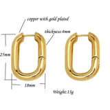 Copper Square Hoop Earrings for Her Gift