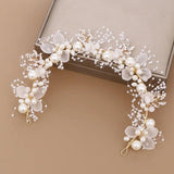 Pearl Headband White/Blue/Pink Flower Crowns