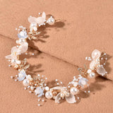 Pearl Headband White/Blue/Pink Flower Crowns