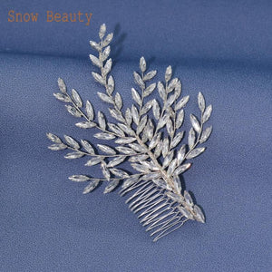Bohemian Wedding Hair Combs Rhinestone Bride Headdress