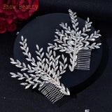 Bohemian Wedding Hair Combs Rhinestone Bride Headdress