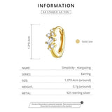 925 Silver Star Moon Heart Stud Earrings Plated Stud Earrings For Women