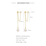 Tassel Pearl 925 Sterling Silver Earring Drop Earrings Gift