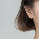 925 Silver Double Star Stud Earrings for Women