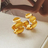 925 Silver Needle Brass Hoop Earrings for Women