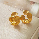 925 Silver Needle Brass Hoop Earrings for Women