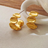 925 Silver Needle Brass Hoop Earrings for Women