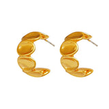 925 Silver Needle Brass Hoop Earrings for Women