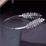 Leaf Crown Headband Metal Charm Tiara for Wedding Prom