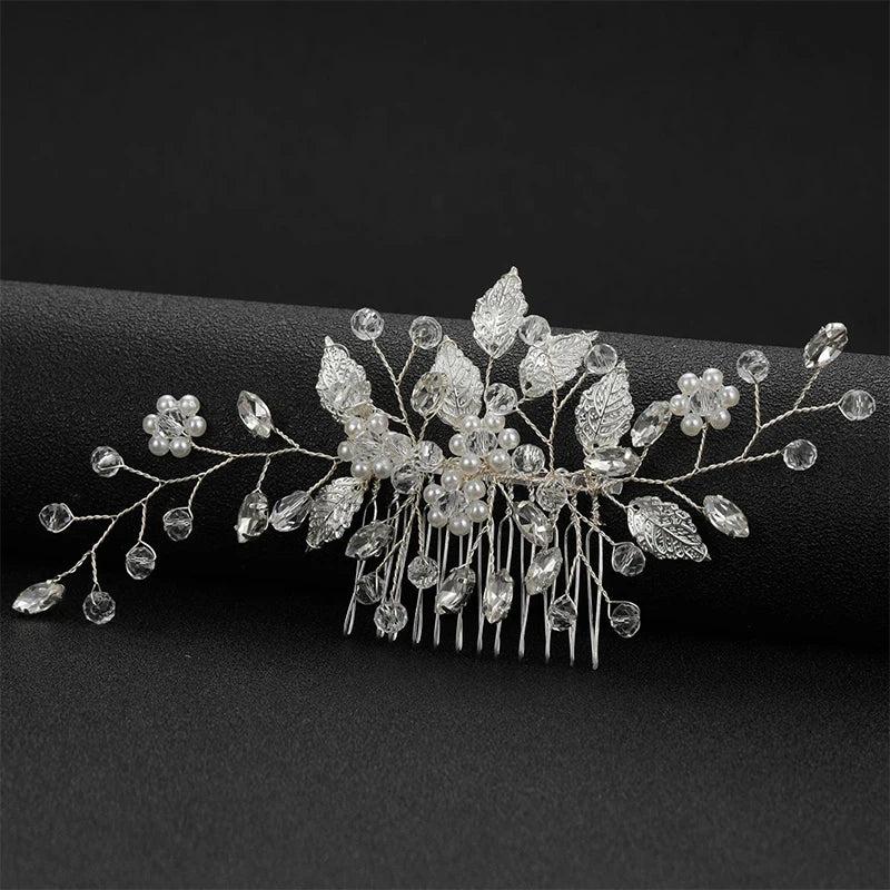 Crystal Wedding Hair Combs Bridal Pearl Rhinestone Headpiece