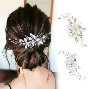 Crystal Wedding Hair Combs Bridal Pearl Rhinestone Headpiece