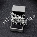 Crystal Wedding Hair Combs Bridal Pearl Rhinestone Headpiece