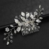 Crystal Wedding Hair Combs Bridal Pearl Rhinestone Headpiece
