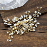 Crystal Wedding Hair Combs Bridal Pearl Rhinestone Headpiece