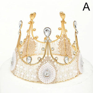 Baroque Crown Rhinestones Crystal Tiaras Bride Queen