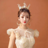 Baroque Crown Rhinestones Crystal Tiaras Bride Queen