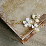 Opal Crystal Hairpins Flower Leaf Headpieces Headdress Brides Women Hair Combs