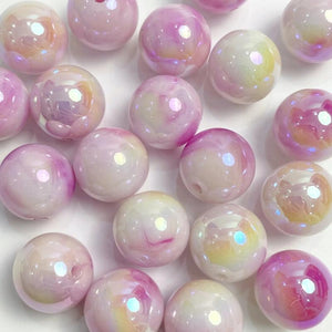20Pcs 16mm Gradient Acrylic Spacer Beads DIY Earring Sewing Accessory