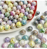 20Pcs 16mm Gradient Acrylic Spacer Beads DIY Earring Sewing Accessory