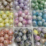 20Pcs 16mm Gradient Acrylic Spacer Beads DIY Earring Sewing Accessory