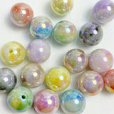 20Pcs 16mm Gradient Acrylic Spacer Beads DIY Earring Sewing Accessory