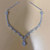 Boho Bride Rhinestone Head Chain Hair Accessories Water Drop Pendant