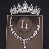 Baroque Crystal Tiara Crown Bridal Jewelry Set