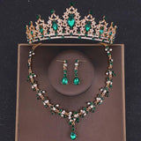 Baroque Crystal Tiara Crown Bridal Jewelry Set