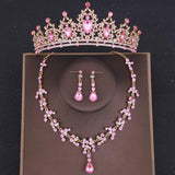 Baroque Crystal Tiara Crown Bridal Jewelry Set