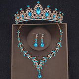 Baroque Crystal Tiara Crown Bridal Jewelry Set