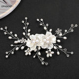 Pearl Tiaras Wedding Hair Accessories Headwear Bride Side Pin Hair Jewelry