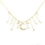 Star Moon Pendant Tassel Head Chain Boho Crystal Hair Accessories