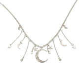Star Moon Pendant Tassel Head Chain Boho Crystal Hair Accessories