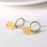 6 Pairs/Set Druzy Crystal Stone Stud Earrings