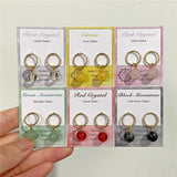 6 Pairs/Set Druzy Crystal Stone Stud Earrings