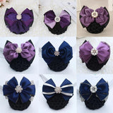 Stylish Floral Lace Bow Bun Net Snood Jewelry Hair Clip