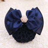 Stylish Floral Lace Bow Bun Net Snood Jewelry Hair Clip