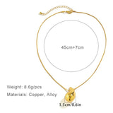 Metal Water Drop Earrings Necklace Beans Jewelry Set