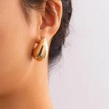 Metal Water Drop Earrings Necklace Beans Jewelry Set