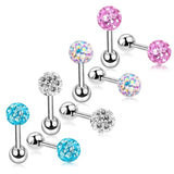3Pairs 16G Stud Earring Set + 6pcs Replacement Balls For Sensitive Ears