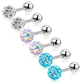 3Pairs 16G Stud Earring Set + 6pcs Replacement Balls For Sensitive Ears