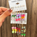 Colorful Acrylic Flower Stud Earrings Set for Women