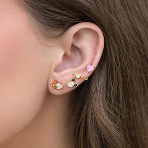 4pcs Pink Heart Love Mouse Stud Earrings Set Women Girls Jewelry
