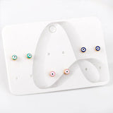 3 Pairs Round Eyes Stud Earrings Stainless Steel Jewelry