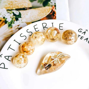 Acrylic Resin Beads Round Cylinder Earrings Pendant 4pcs