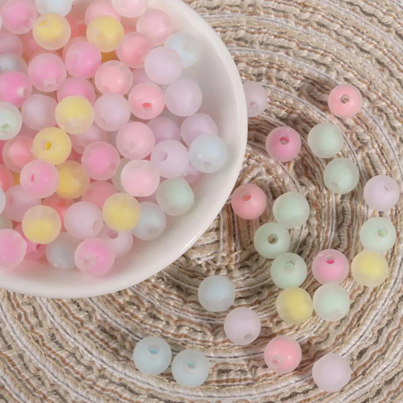 Frosted Medium Round Beads for DIY Jewelry Making